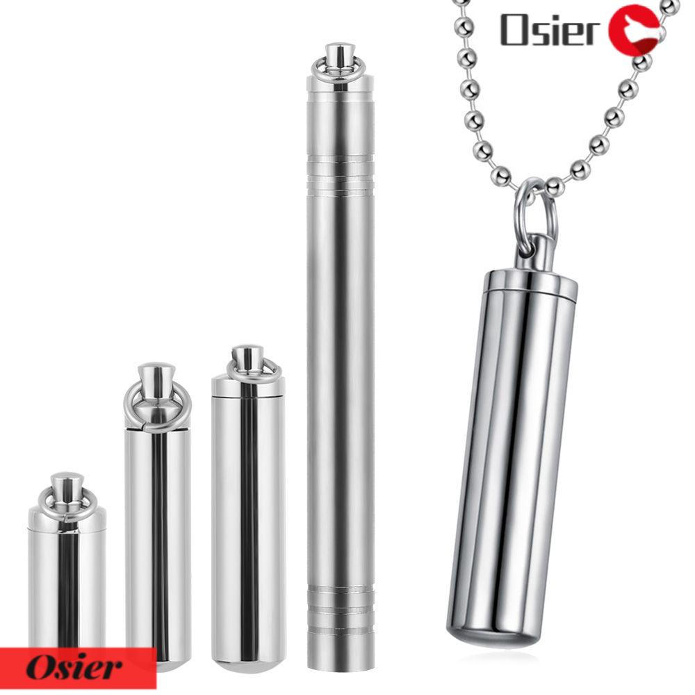 OSIER1 Mặt Dây Chuyền Bằng Thép Không Gỉ Hình Hộp Thuốc Độc Đáo