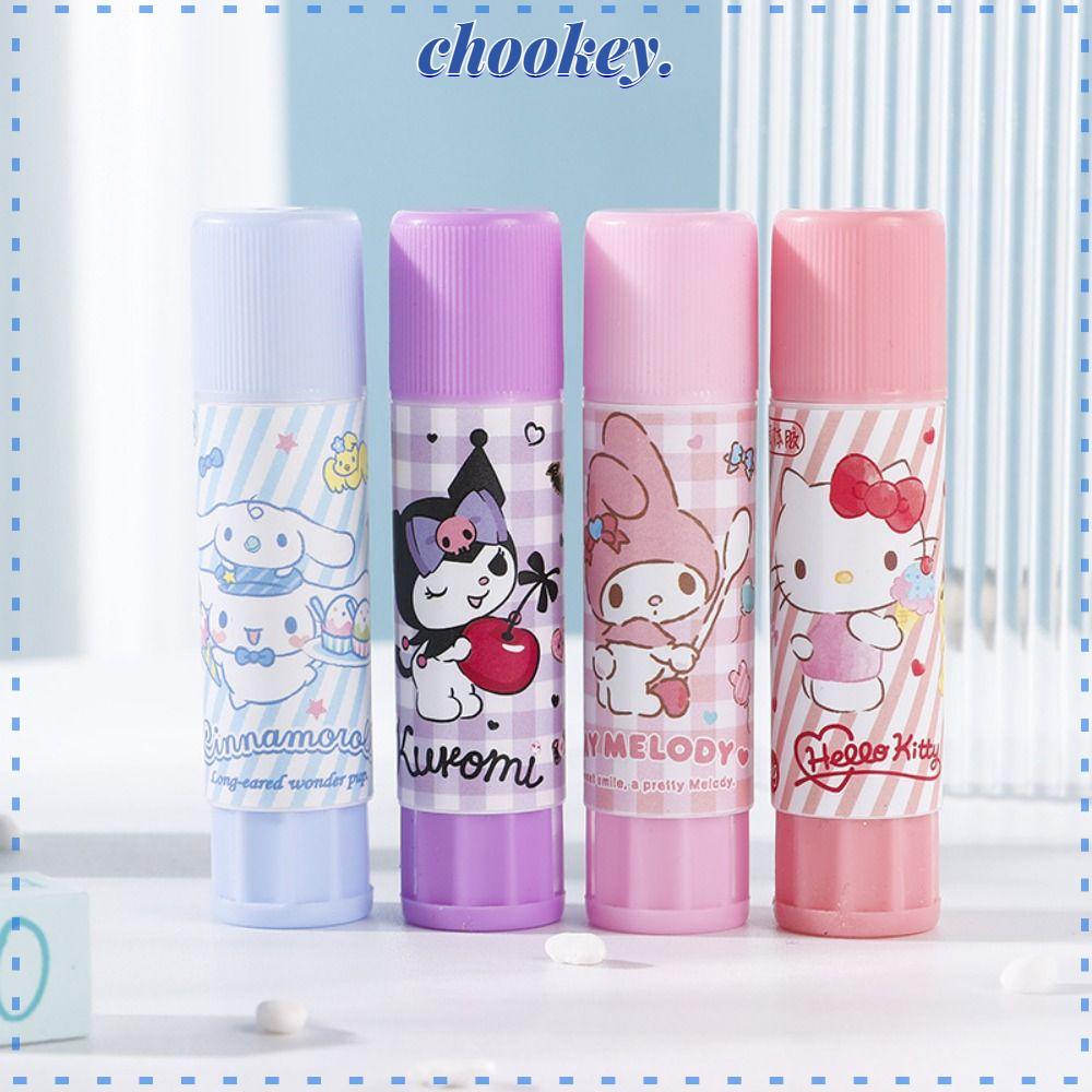 CHOOKEY Bộ 4 Cây Keo Dán Họa Tiết Hoạt Hình Xinh Xắn