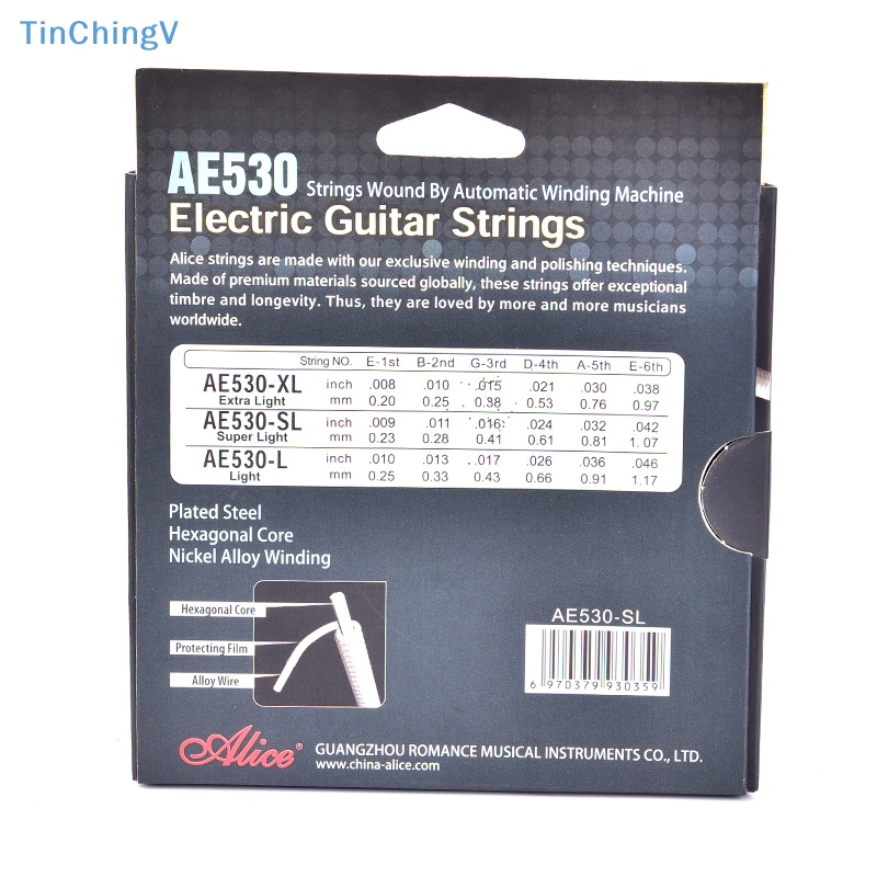 Bộ Dây Đàn Guitar Điện AE530 Lõi Hợp Kim Niken Lục Giác 1st-6th