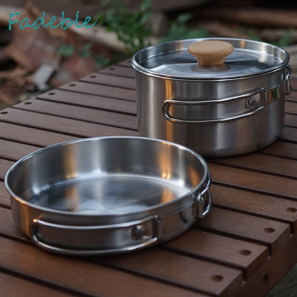 Bộ Dụng Cụ Nấu Ăn Bằng Thép Không Gỉ Tiện Lợi Khi Đi Du Lịch