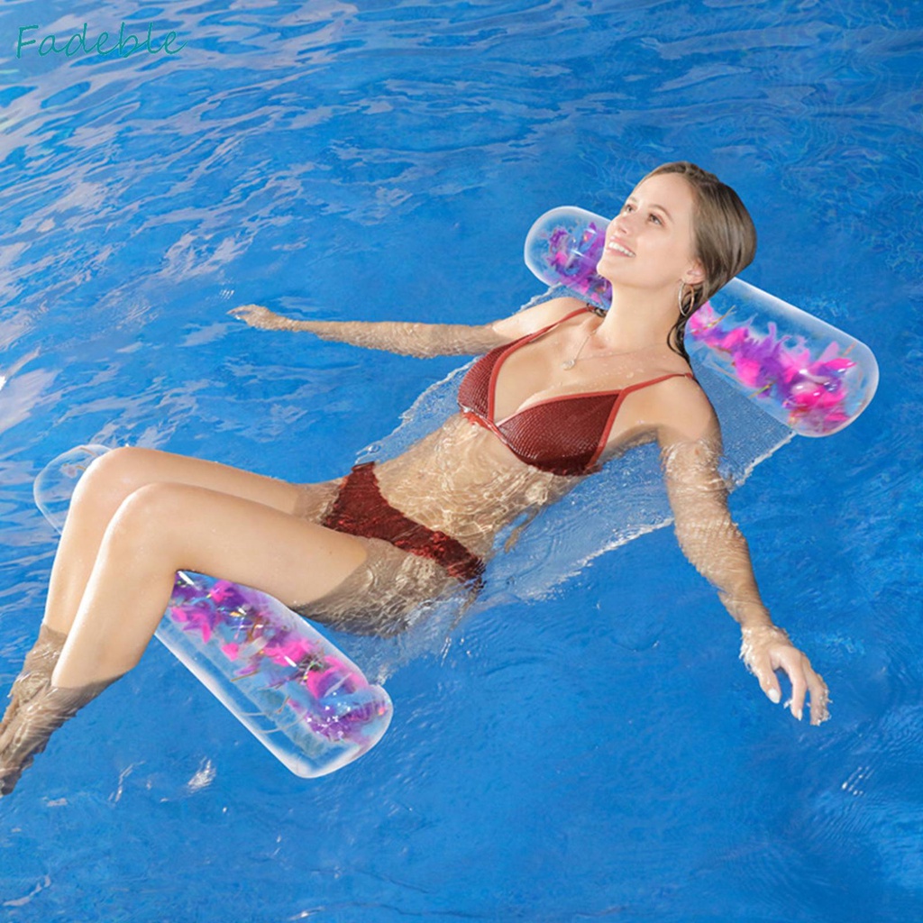 Giường Phao Bơi Bơm Hơi Bằng PVC Trong Suốt Kèm Lưới Tiện Dụng