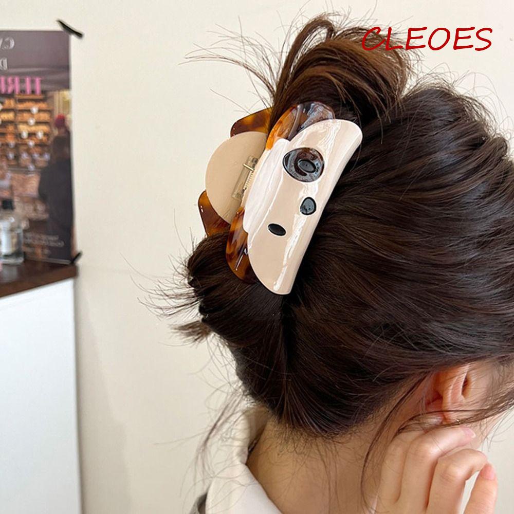 CLEOES Kẹp Tóc Đuôi Ngựa Lớn Hình Hoạt Hình Thanh Lịch Phong Cách Hàn Quốc Cho Nữ