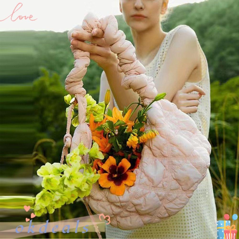 OKDEALS Túi Xách Đeo Vai Hình Đám Mây Xếp Ly Kích Cỡ Lớn Thời Trang Sang Trọ