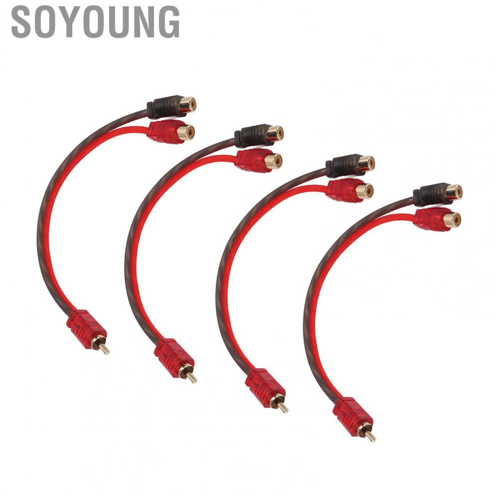 Soyoung RCA Y Splitter Cable  Audio Cord 3.5mm 1 Male To 2 Female 4 Packs Excellent  Quality for Car Speaker System