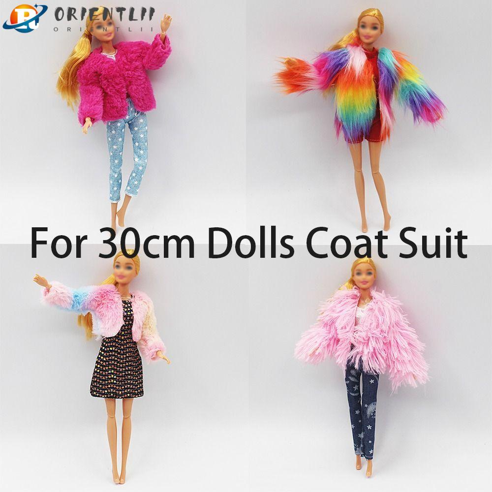 ORIENTLII 1 Bộ Đầm + Áo Khoác Lông Nhiều Kiểu Dáng Dành Cho Búp Bê Kích Thước 30cm