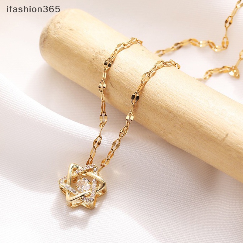 Dây Chuyền Mặt Ngôi Sao Sáu Cánh Đính Đá Thời Trang Hàn Quốc ifashion365