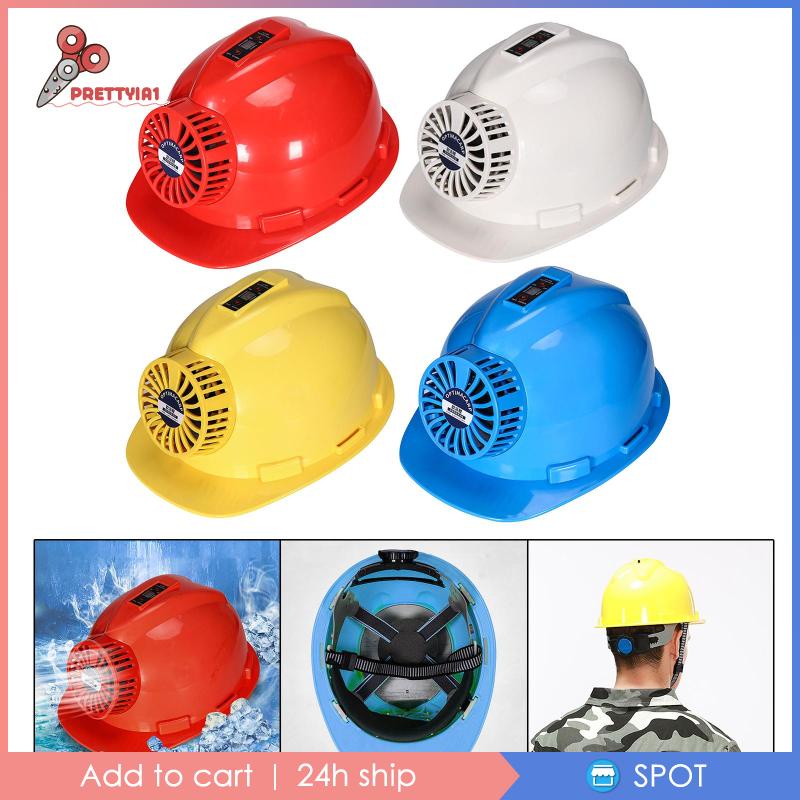 Mũ Xây Dựng Cứng Dày Dặn Có Quạt Sạc Bảo Vệ Khi Làm Việc Ngoài Trời
