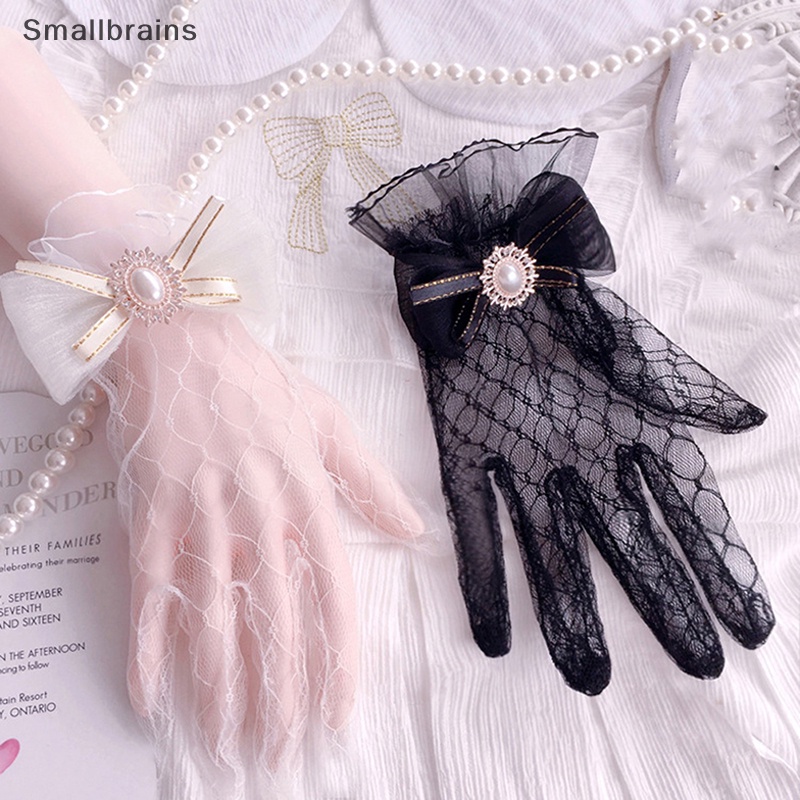 Găng Tay Ren Lưới Lolita Màu Trắng Đen Cho Bé Gái