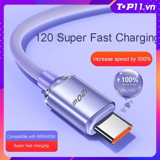 Cáp dữ liệu sạc nhanh 6a usb c 120w type-c flash sạc cho huawei samsung xiaomi top11.vn