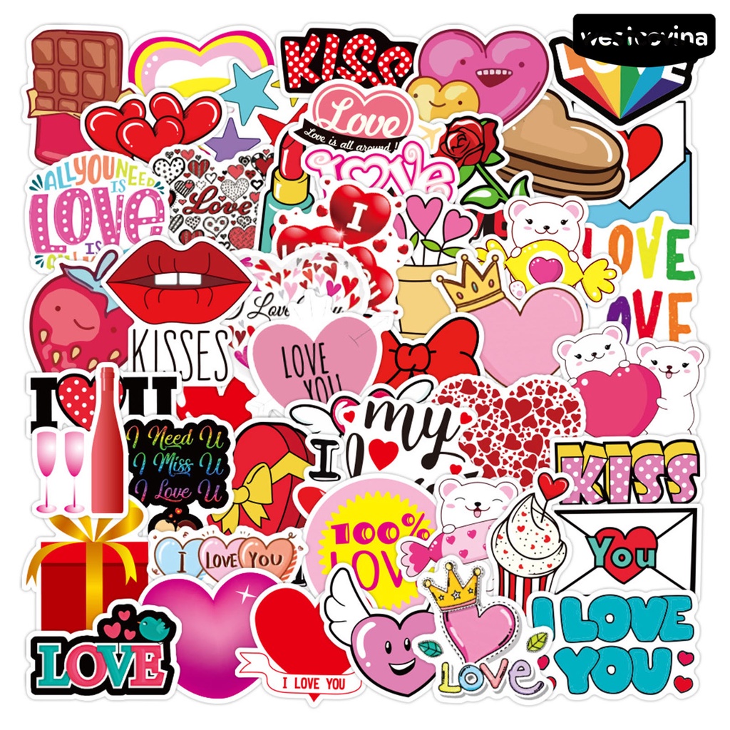 [WSTN]✎Bộ 50 Miếng Dán Chống Thấm Nước Họa Tiết Graffiti Dễ Thương Dùng Trang Trí Sổ Tay DIY