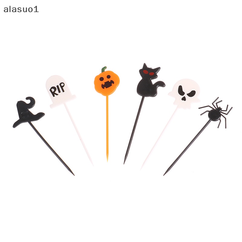 Set 10 Tăm Xỉa Răng Trang Trí Bánh Cupcake / Tiệc Halloween Bằng Nhựa