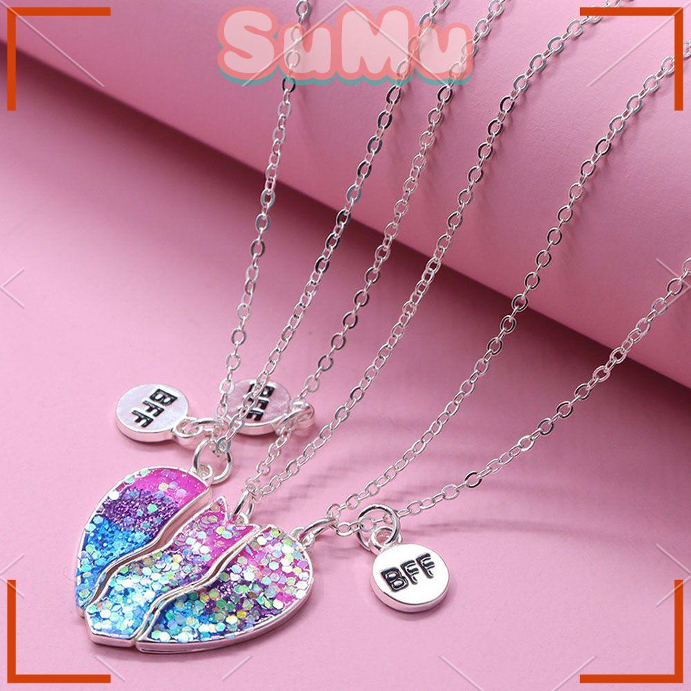 Vòng cổ Bạc Mặt Trái Tim Đính Kim Sa Lấp Lánh Kiểu Dáng Mới