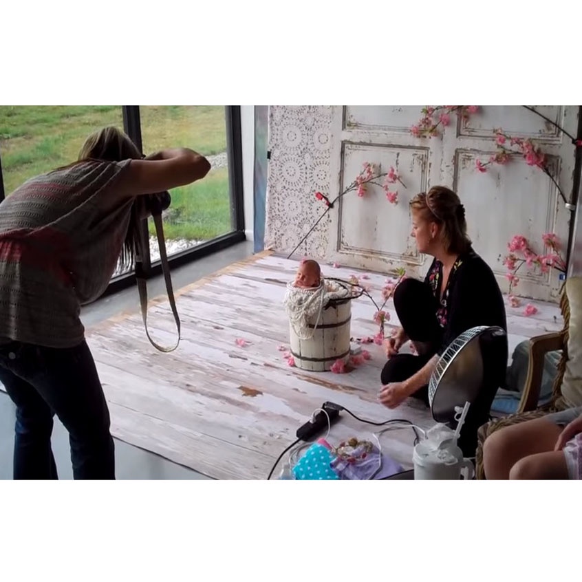 Phông Nền Chụp Ảnh Sàn Gỗ Bằng Cao Su Cho Bé Sơ Sinh