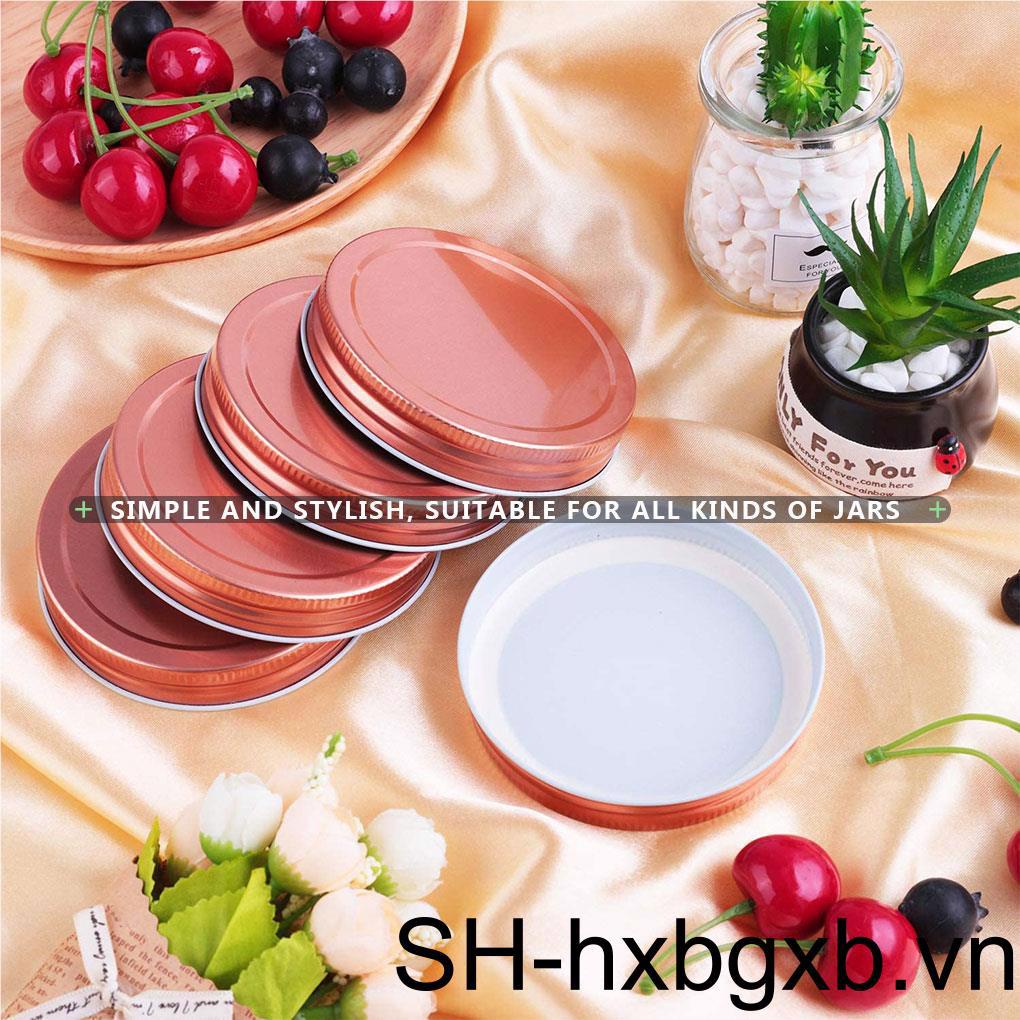 Set 24 Nắp Đậy Hũ Miệng Rộng 86mm Bằng Silicon Màu Vàng Kèm Vòng Niêm Phong Thay Thế