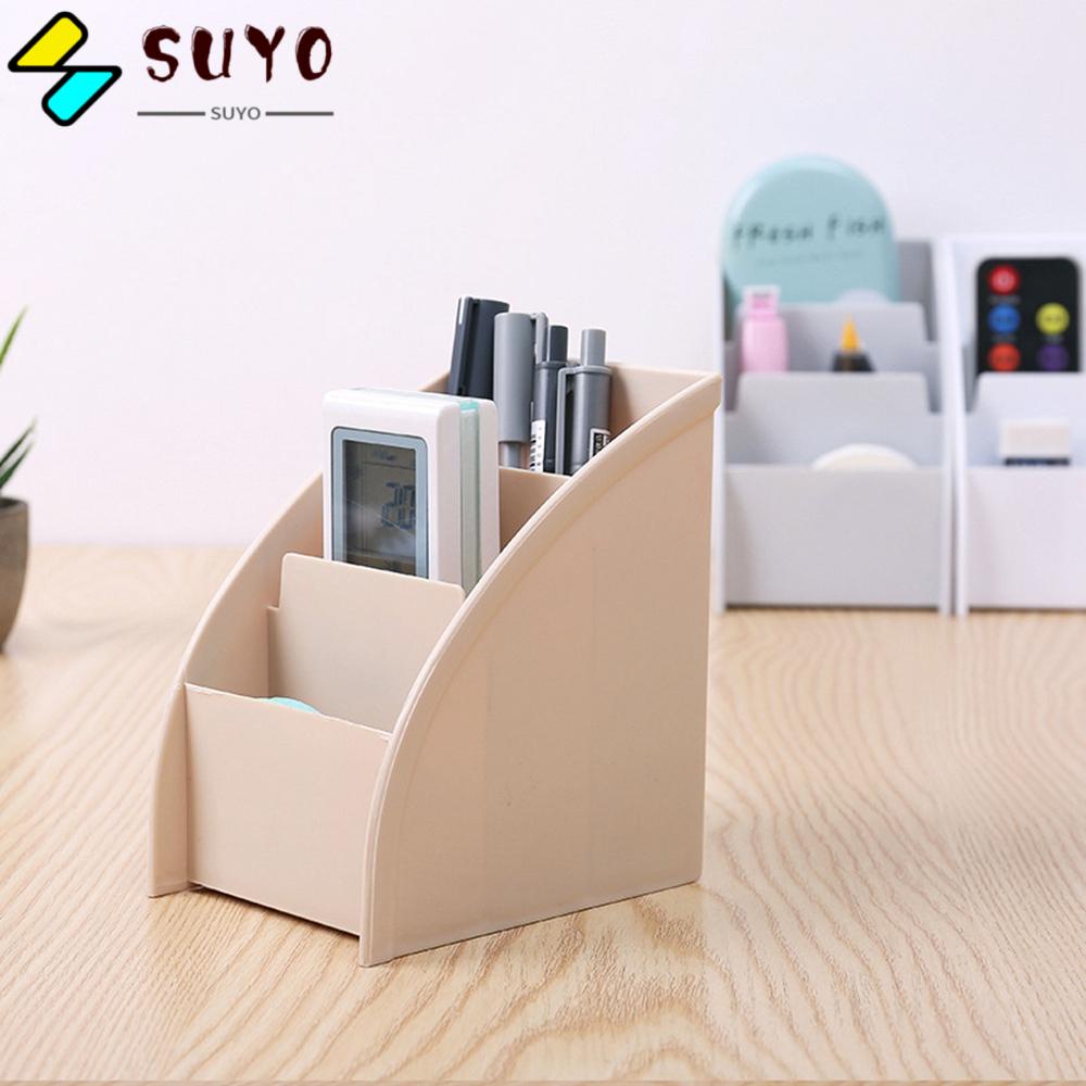 SUYO Hộp Nhựa 3 Ngăn Đựng Điện Thoại / Điều Khiển Từ Xa Để Bàn Tiện Lợi