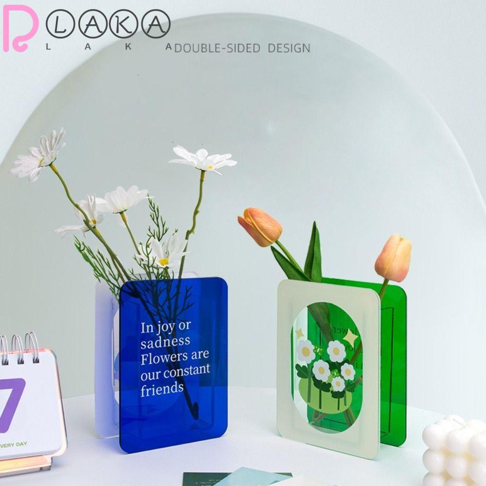 LAKAMIER Lọ Hoa Thủy Canh Bằng Acrylic Họa Tiết Hình Học Nghệ Thuật Hiện Đại Trang Trí Nhà Cửa