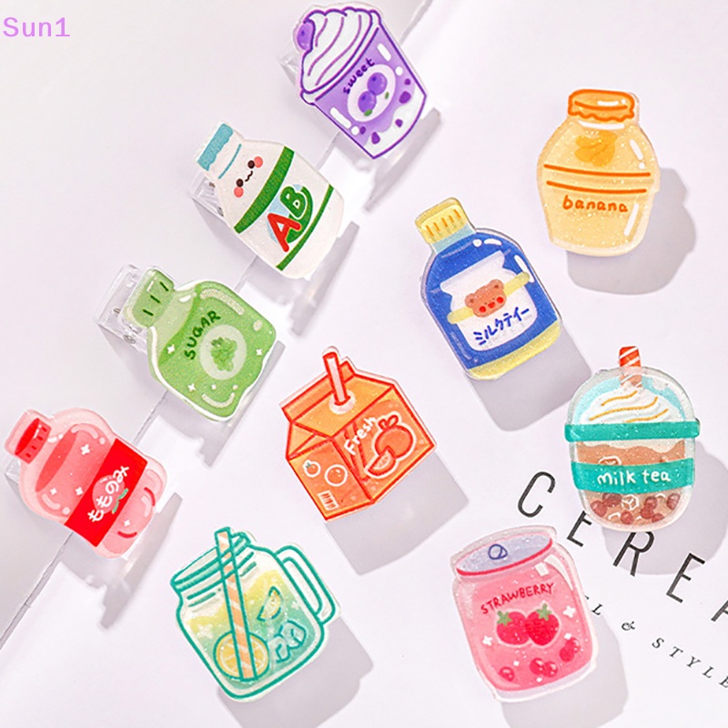 Sun1 &gt; Kẹp Giấy Ghi Chú / Chai Nước Uống Bằng Acrylic In Họa Tiết Hoạt Hình Dễ Thương Trang Trí Văn Phòng