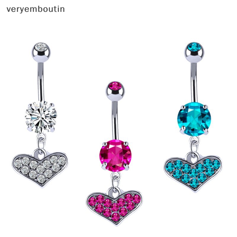 Khuyên Rốn Dáng Dài Mặt Hình Trái Tim Thời Trang Cho Nữ