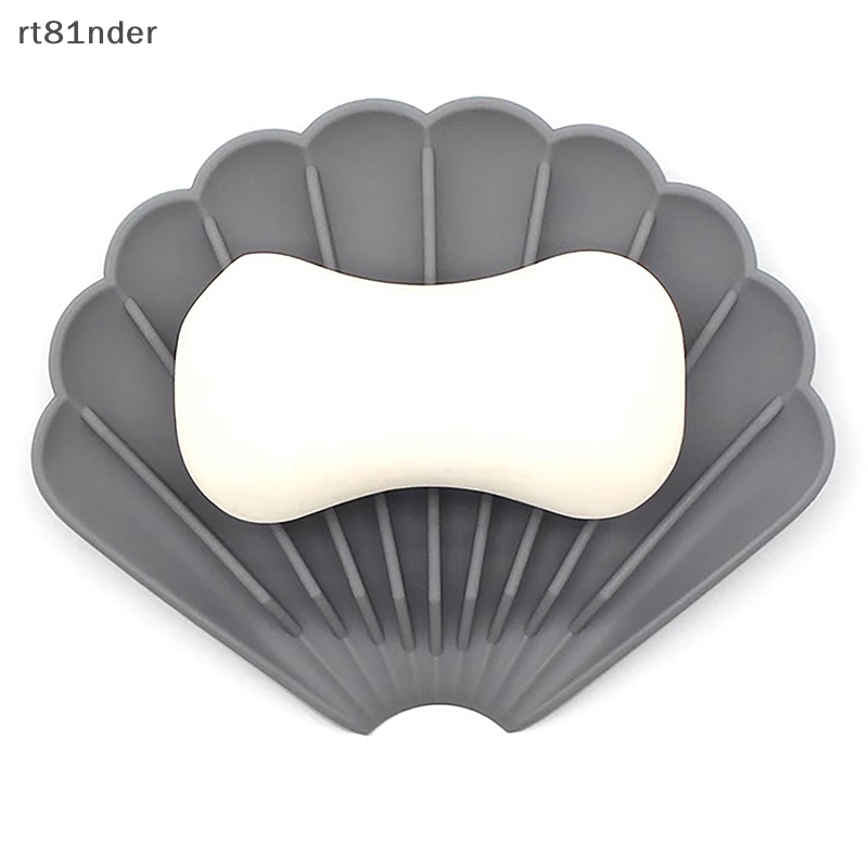 Rt Khay Đựng Xà Phòng Bằng Silicon Hình Vỏ Sò Chống Trượt Có Rãnh Thoát Nước Cho Nhà Bếp Nhà Tắm