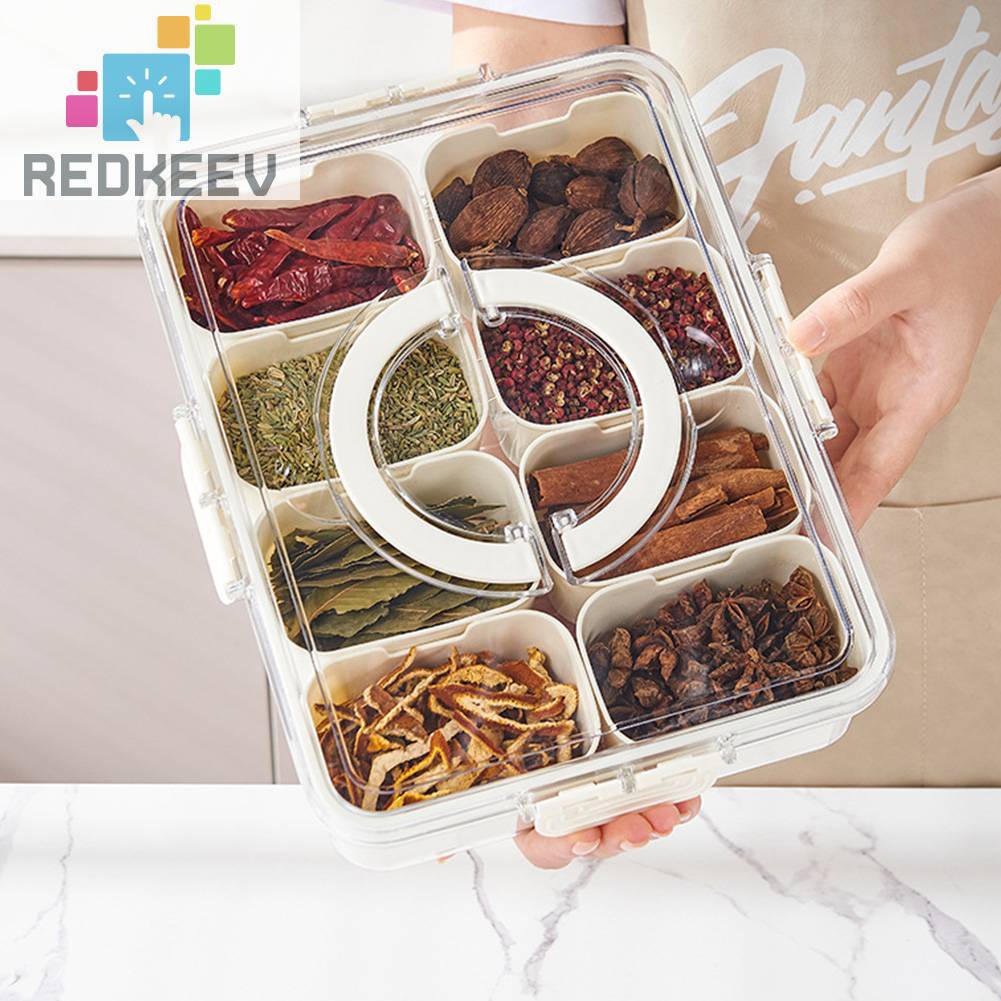 Hộp Đựng Gia Vị 4 / 8 Ngăn Tiện Lợi Cho Nhà Bếp