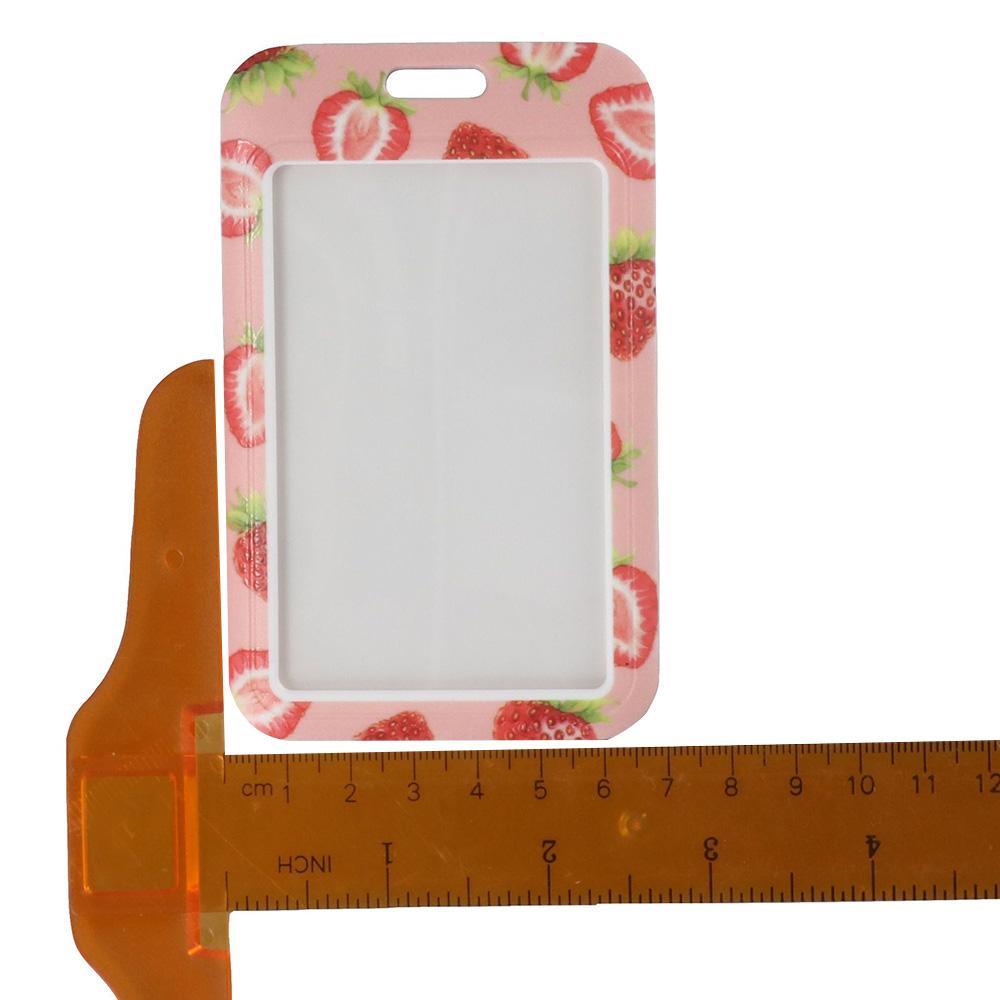 CHOOKEY Giá Đỡ Thẻ ID / Huy Hiệu Màu Hồng Có Dây Đeo Cổ Dacron Dâu Tây Cho Văn Phòng