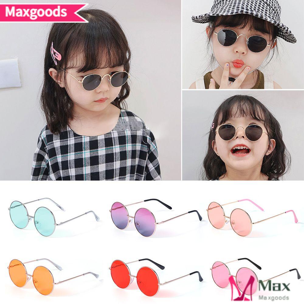 MAXG Kính Mát Gọng Kim Loại Tròn Chống Tia Uv400 Thời Trang Mới 2020 Cho Bé
