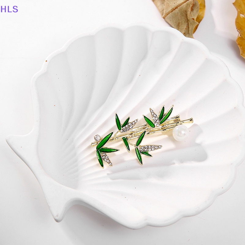 Ghim Cài Áo Bằng Tre Đính Đá &amp; Ngọc Trai Chống Ánh Sáng Thời Trang Cho Nữ