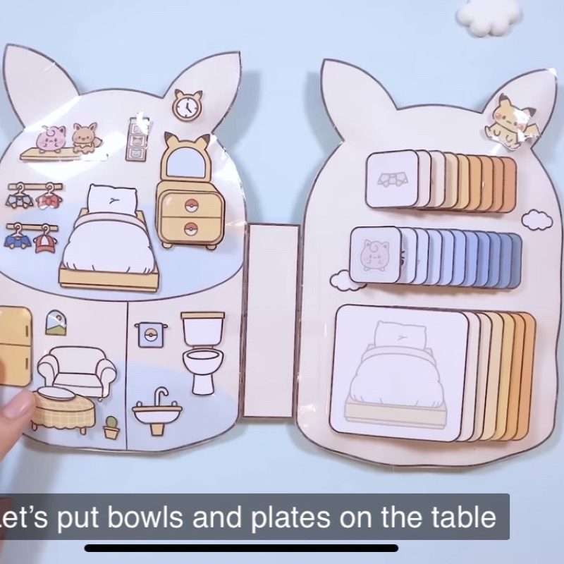 【Tiên Tiên AuYouti 】Bộ Sưu Tập Búp Bê Giấy Nhà TiênTiên -   Squishy giấy nhà của Pikachu