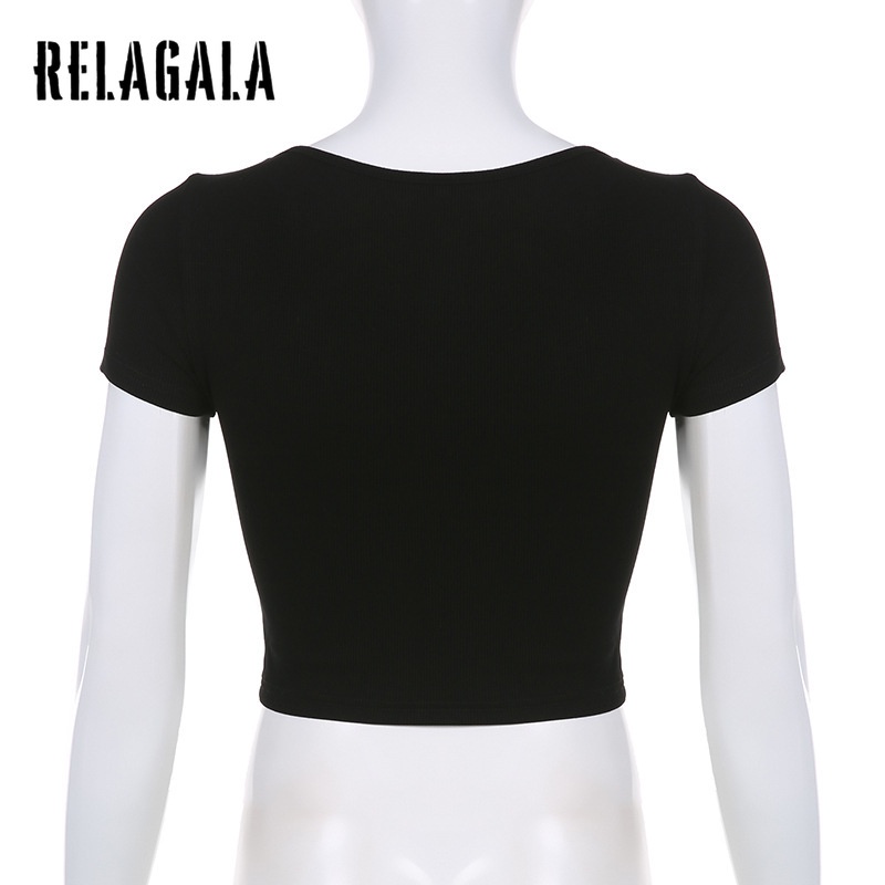 Áo Thun Ngắn Tay Cổ Tròn Màu Trơn Họa Tiết Hoa Thời Trang 2023 Cho Nữ