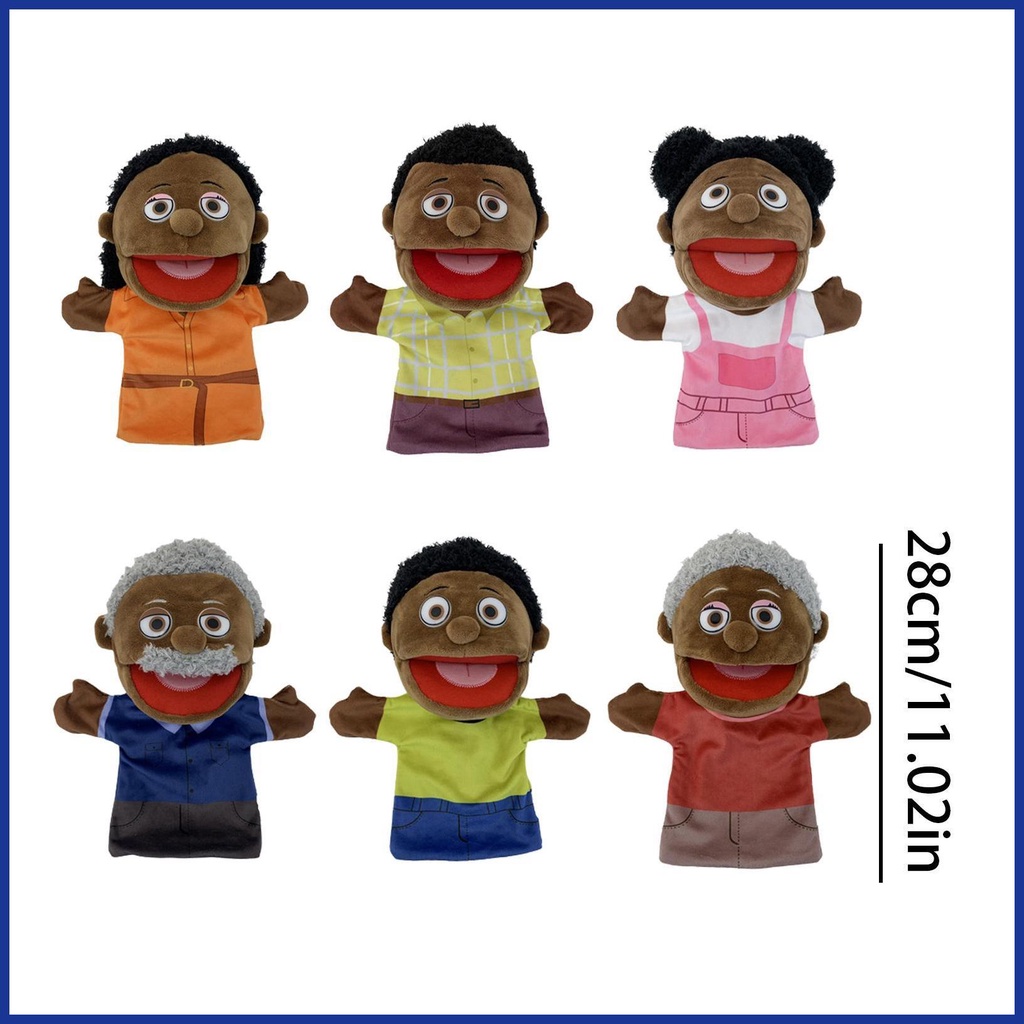 Set 6 Con Rối Đeo Tay 12 Inch Màu Đen Dễ Thương