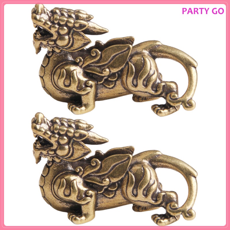 Bộ 2 Bức Tượng Trang Trí Bằng Đồng Thau Phong Cách Trung Hoa Cổ Điển