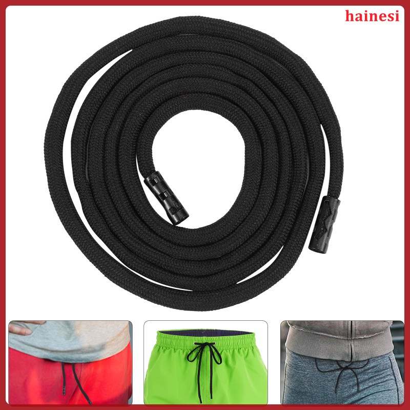 Set 10 Dây Đeo Cổ Tay Quần Short Vải Cotton Màu Đen Phối Dây Rút Thời Trang