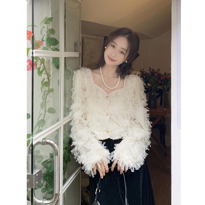 Áo Cardigan Tay Dài Thiết Kế Tua Rua Phong Cách Mới 2022 Cho Nữ