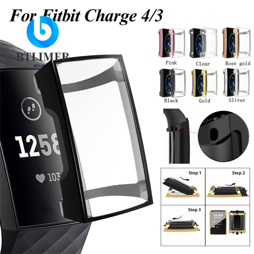 BTLIMER Vỏ TPU Mềm Chống Sốc Bảo Vệ Màn Hình Cho Fitbit Charge 4 3 Band