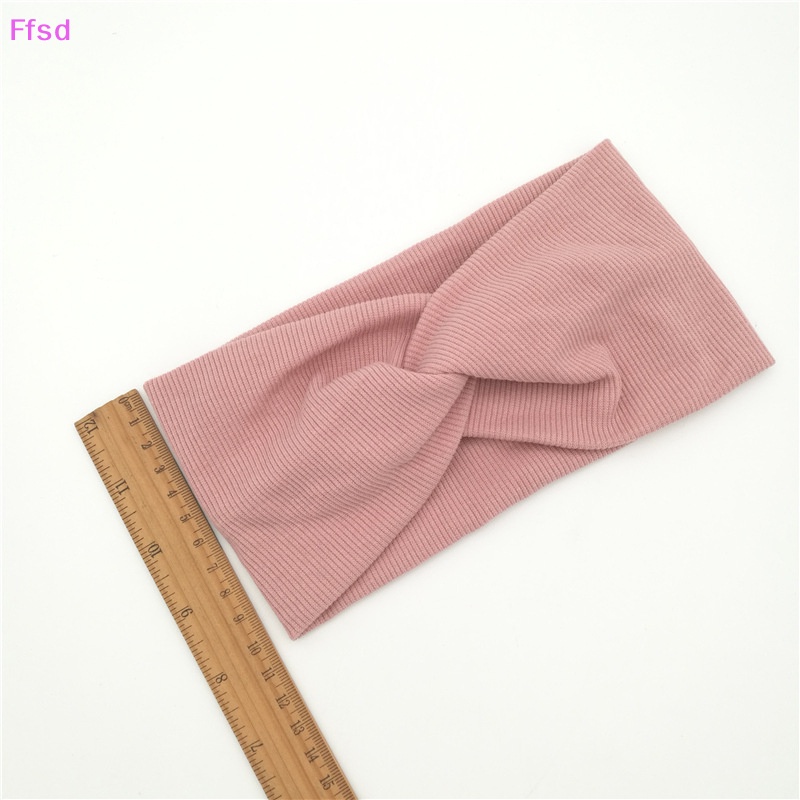 {Ffsd} Băng Đô Cotton Mềm Co Giãn Thắt Nút Màu Trơn Trang Điểm Rửa Mặt Trang Điểm Cho Bé Gái * Bán Chạy