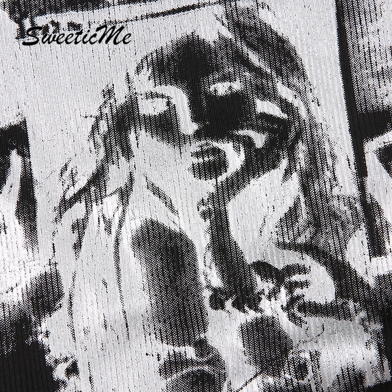 Áo Tank Top Ôm Dáng In Họa Tiết Thời Trang Đường Phố 2023 Cho Nữ