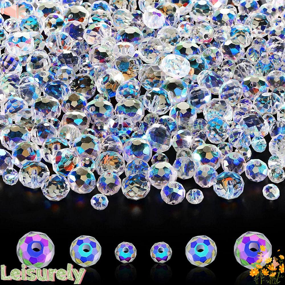 LEILY Bộ 600 Hạt Thủy Tinh Lấp Lánh Dùng Làm Trang Sức DIY