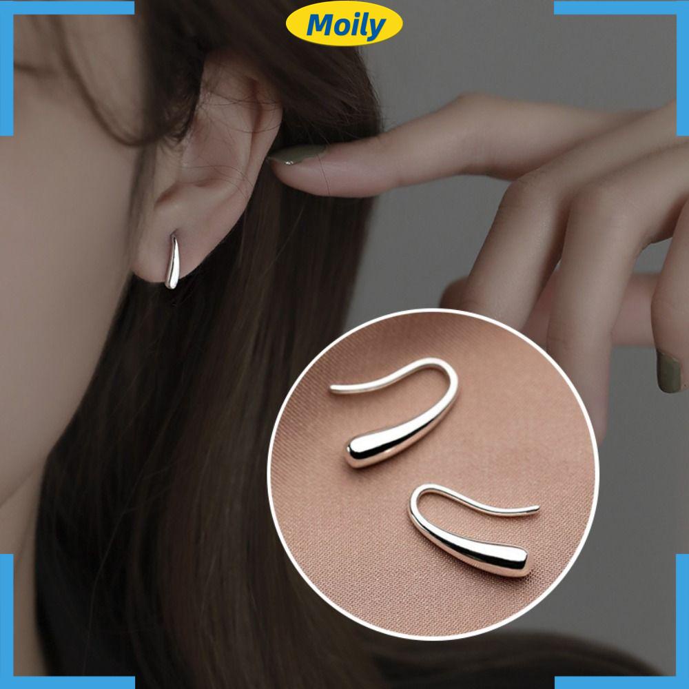 MOILYVN Set 2 Bông Tai Mạ Bạc 925 Hình Giọt Nước Thời Trang