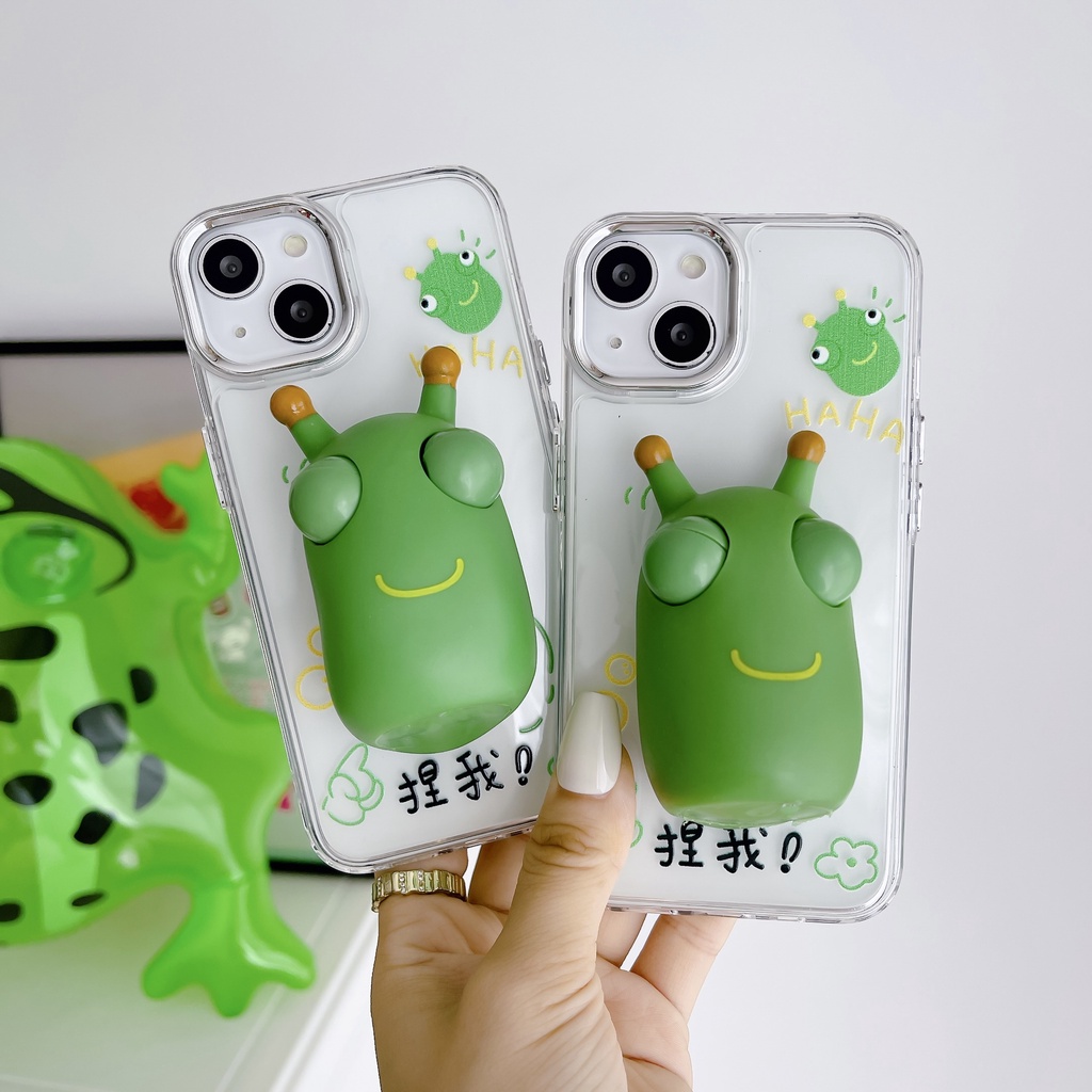 Ốp Điện Thoại Silicon Dẻo Hình Chú Ếch Mắt To Dễ Thương Cho iPhone 14ProMax X XR XS 11 12 13 14 Pro Max 6 6S 7 8 Plus SE