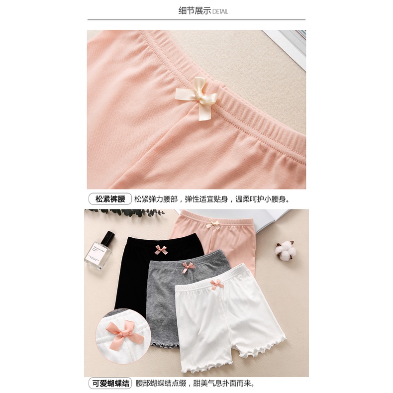 🍒muying🍒 Quần Lót Cotton An Toàn Co Giãn Màu Trơn Dành Cho Bé Gái 3-12 Tuổi