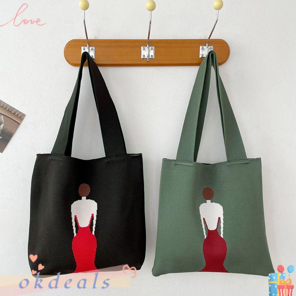 OKDEALS Túi Xách Đan Len Thủ Công Mini Màu Sắc Thắt Nút Thời Trang Cho Nữ