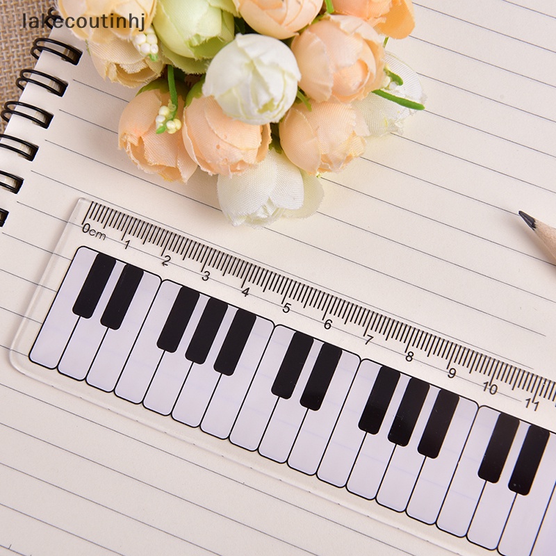 Thước Nhựa Đo Phím Đàn Piano 15cm 6in Màu Trắng Đen