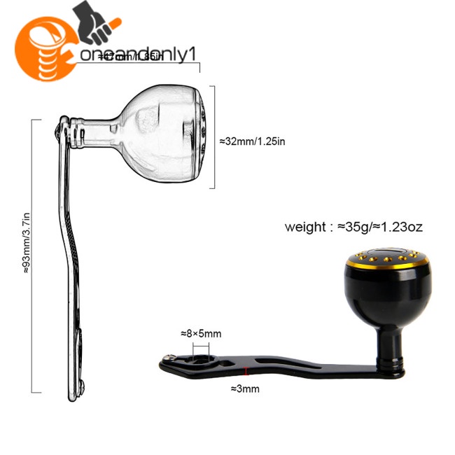 Tay Quay Máy Câu Cá 93mm Bằng Kim Loại Chất Lượng Cao