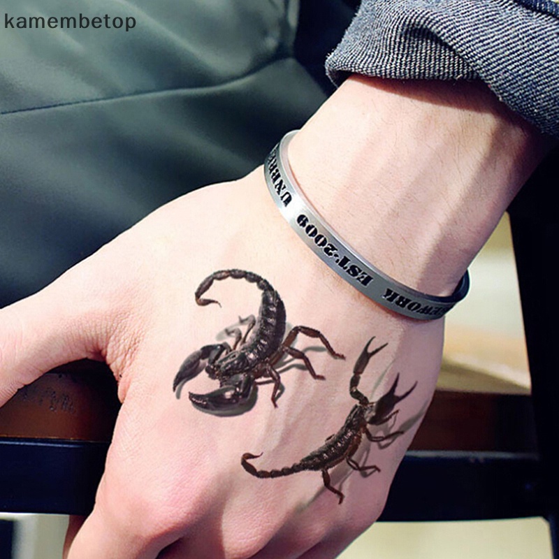 Hình Xăm Dán Họa Tiết Nhện Bọ Cạp 3D Phong Cách Halloween Độc Đáo