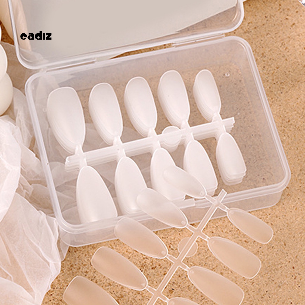 Bộ 100 Móng Tay Giả Bằng Nhựa Dẻo Trong Suốt Siêu Mỏng Không Mùi Dễ Sử Dụng