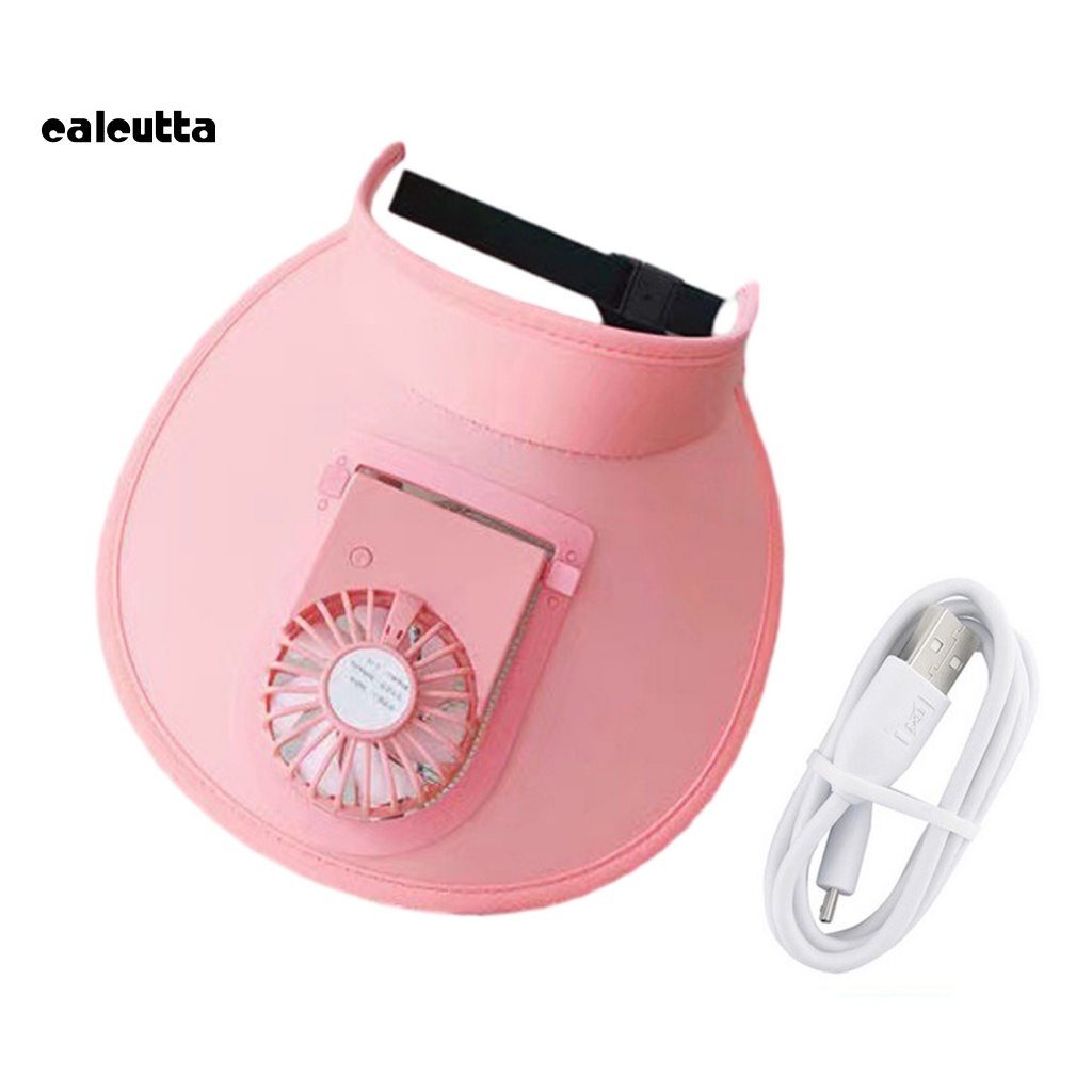 Mũ Chống Nắng Vành Rộng Bằng Polyester Siêu Nhẹ Màu Trơn Tùy Chỉnh 3 Tốc Độ Kèm Quạt Tiện Dụng Mang Theo Du Lịch Dã Ngoại Cho Nữ