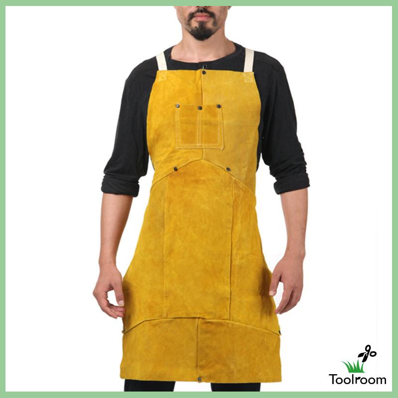 Tạp Dề Bằng Da Bò Thoáng Khí Chuyên Dụng Cho Thợ Hàn / Nướng BBQ