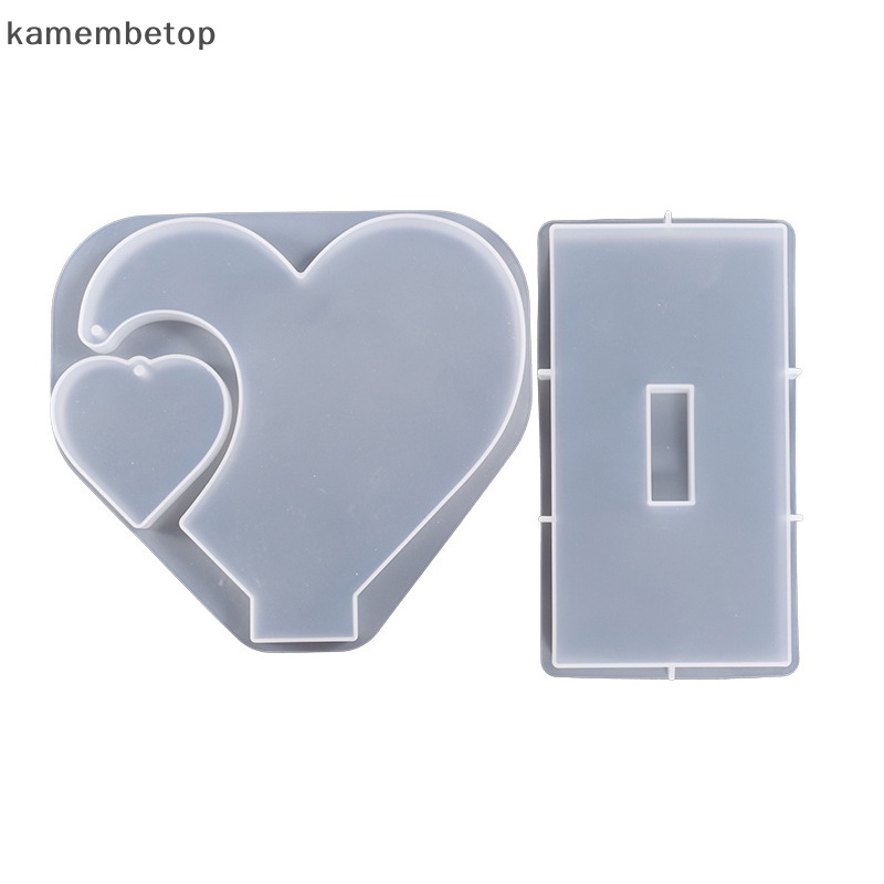 Khuôn Silicone Làm Khung Ảnh Hình Trái Tim Đôi Trang Trí DIY