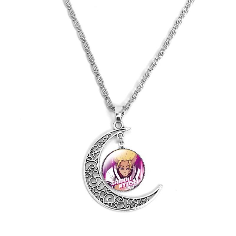 Dây Chuyền Mặt Hình Mặt Trăng Đính Đá Quý Màu Xanh Dương