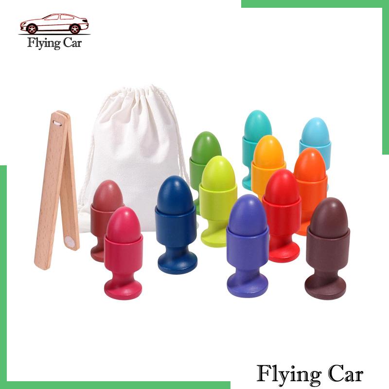 Bộ Đồ Chơi Đếm Trứng Và Cốc Hình Động Cơ Bằng Gỗ Nhiều Màu Sắc Phù Hợp Làm Quà Sinh Nhật Cho Bé Trai